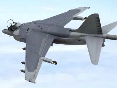 Fighter Jet Flying In Sky Plane V04 Low Poly 3D Model Low-poly 3D model