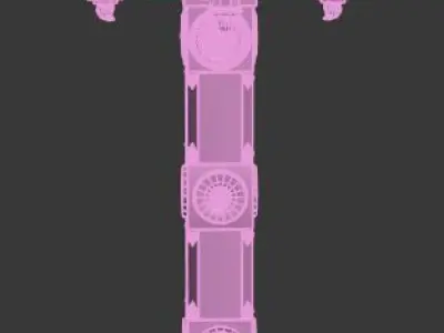 Hindu temple piller Low-poly 3D model