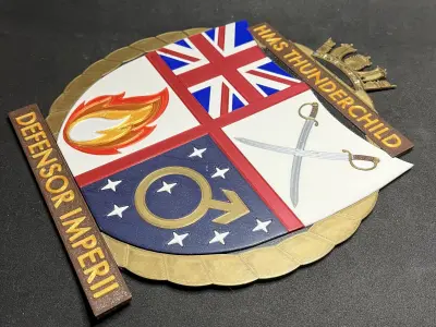 1987 HMS Thunderchild Ships Badge Wall Plaque 3D print model