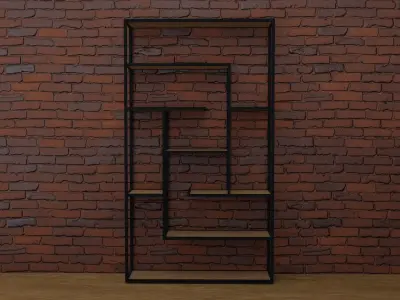 Shelfs in loft style Free low-poly 3D model