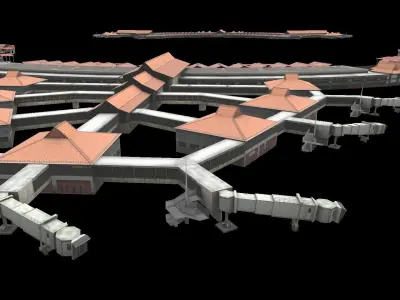 airport internasional sukarto hatta indonesian country Low-poly 3D model