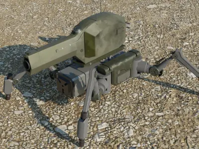 Spider Battle Robot Low-poly 3D model