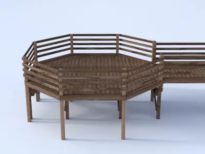 Wooden Pier 3D model