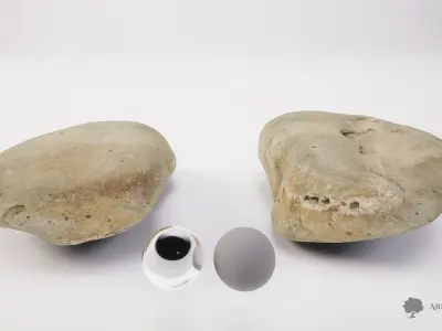 PACK - River rocks - Part 1 - Photogrammetry Low-poly 3D model