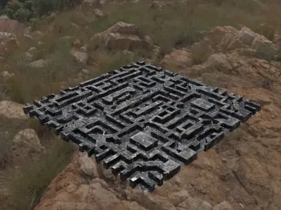 Tile Ancient Maze Floor Low-poly 3D model