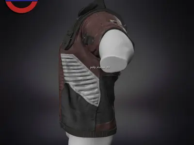 Sci fi cyberpunk jacket Game ready v1 Low-poly 3D model