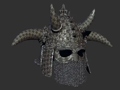 Norse Warlord Helmet PBR 3D model