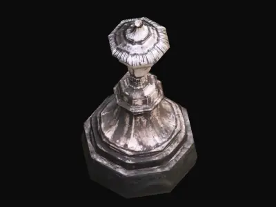 Classic Stone Pillar 3D Scanned - Game Ready Low-poly 3D model