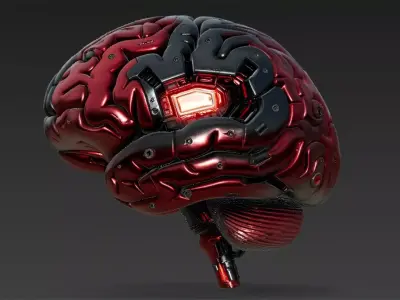 Dark Red Cyberpunk Tech Brain Model Bundle 3D model