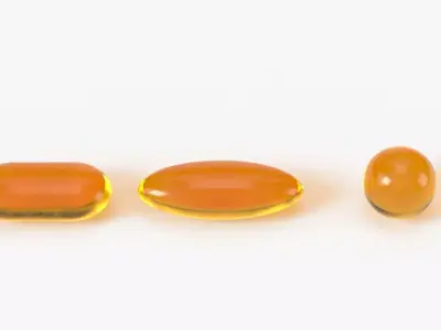 Set of oil pills with 4K PBR tex and color variations Low-poly 3D model