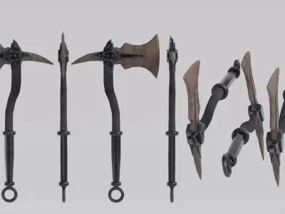 Dragon bon ax Low-poly 3D model