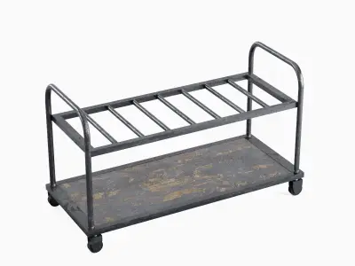 Steel Cart Set Low-poly 3D model