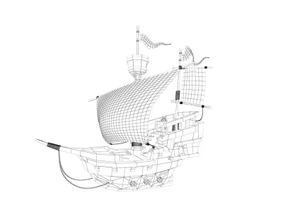 Cartoon Pirate Ship Low-poly 3D model