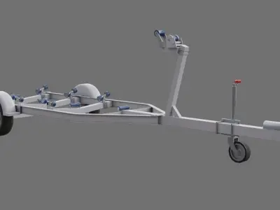 Boat Trailer 1A Low-poly 3D model