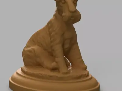 Chien irish terrier statue 3D print model
