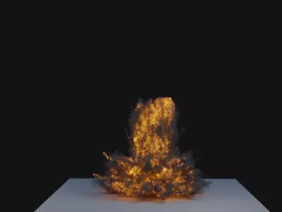 Dirt Explosion Simulation Smoke OpenVDB Low-poly 3D model