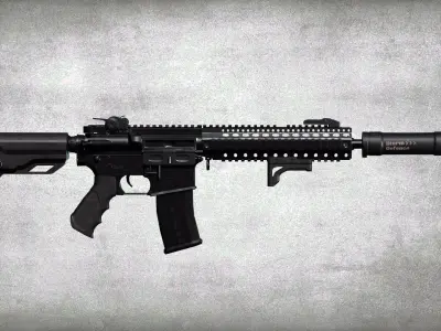 M4 Rifle Constructor Low-poly 3D model Low-poly 3D model