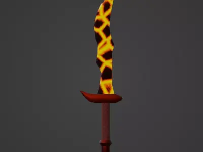 Magma Blade - Game Ready Free low-poly 3D model