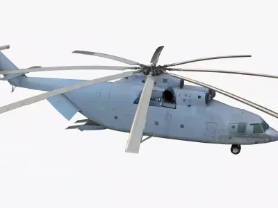 detailed helicopter mi26 Low-poly 3D model