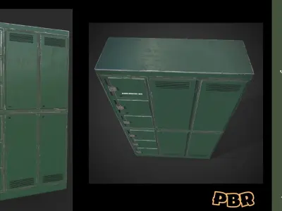 Vintage American Industrial Low-poly 3D model Low-poly 3D model