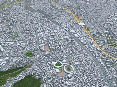 Daejeon City in South Korea 3D model