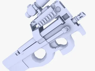 FN P90 ACOG Low-poly 3D model