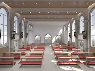 church Low-poly 3D model