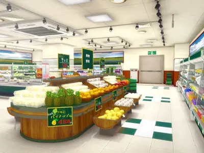 Japanese Supermarket 3D model purchase