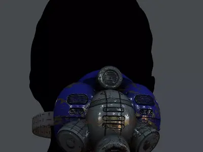 Gas mask helmet 3d model scifi Low-poly Low-poly 3D model