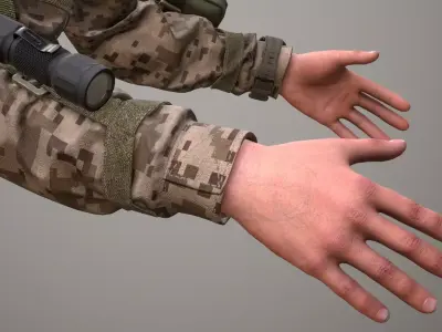 Modular FPS Arms Pack 06 PRO Low-poly 3D model