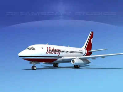 Boeing 737-100 Midway 3D model