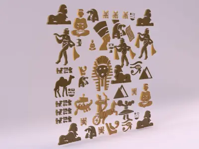 Egyptian Symbols - 029 Low-poly 3D model