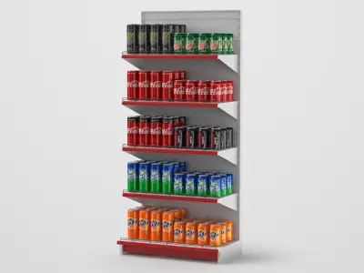 Supermarket Soda Shelves 3D model