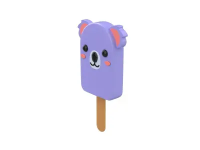 Cartoon Koala Ice Cream Cute Low-poly 3D model
