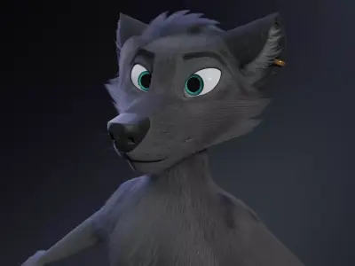 Fenrir Anthro Wolf Free 3D model