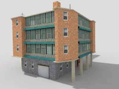 City Office Building Low-poly 3D model