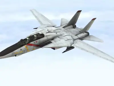 Fighter Jet Flying In Sky Plane V10 Low Poly 3D Model Low-poly 3D model