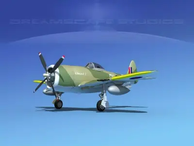 Republic P-47D Thunderbolt V10 3D model