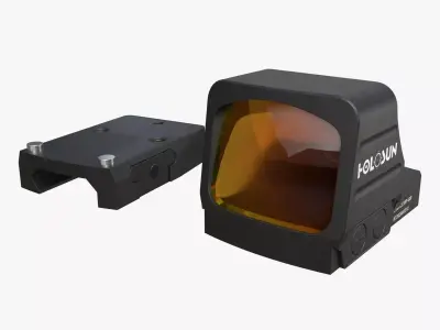 Holosun classic HS507COMP red dot sight Low-poly 3D model