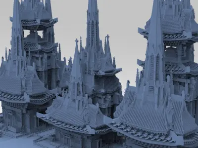 General Warlord Temples Tower 3 designs 3D model