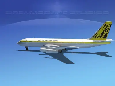 Boeing 707 Malaysia-Singapore Airlines 3D model