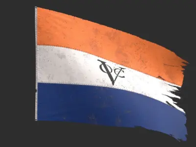 Dutch East Indies Company Flag 1602-1798 Low-poly 3D model