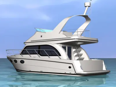 Cabin Cruiser Boat 3D model