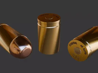 Bullets 9mm Bullet Ammo Bullets Low-poly 3D model