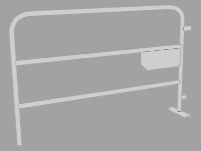 Red construction barrier Free 3D model