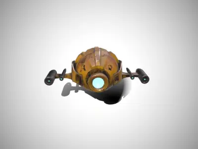 Sci-FI Military Drone - PBR Low-poly 3D model