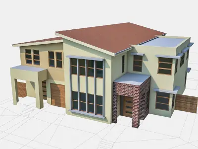 Townhouse 05 Low-poly 3D model