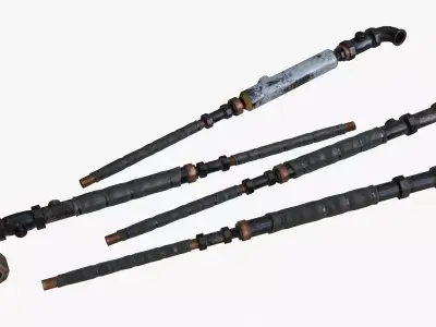 Plumbing Pipes Weapons Pack Low-poly 3D model