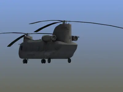 CH47 Chinook Helicopter LD1 Low-poly 3D model