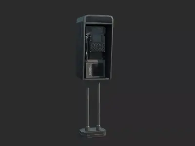Future sci-fi retro style telephone booth 3D model